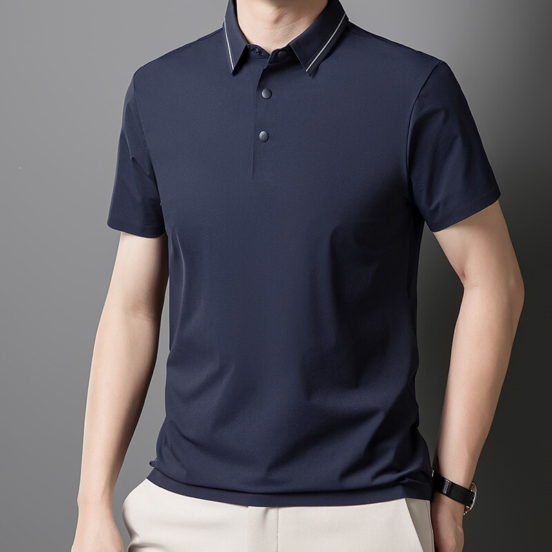Recruiting Agents for Men's Ice Silk Polo Shirts 2026 Summer Casual Simple Style for Young and Middle-Aged Men Versatile Workwear Wholesale