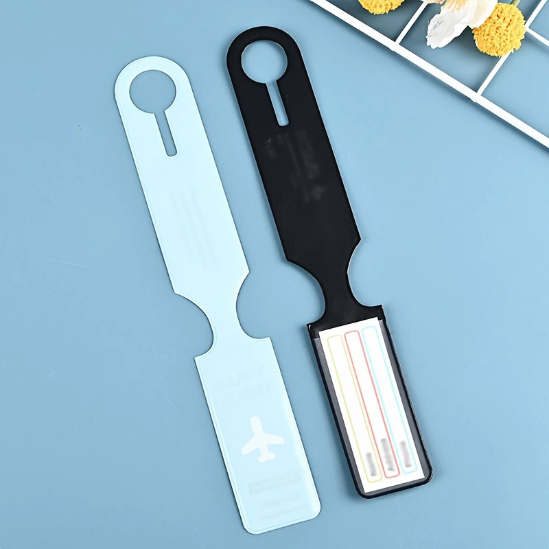 Трансграничный минималистский имитация кожи полоски сплошной цвет чемодан, багажная карточка, визитная карточка, посадочная карточка, дорожная багажная бирка