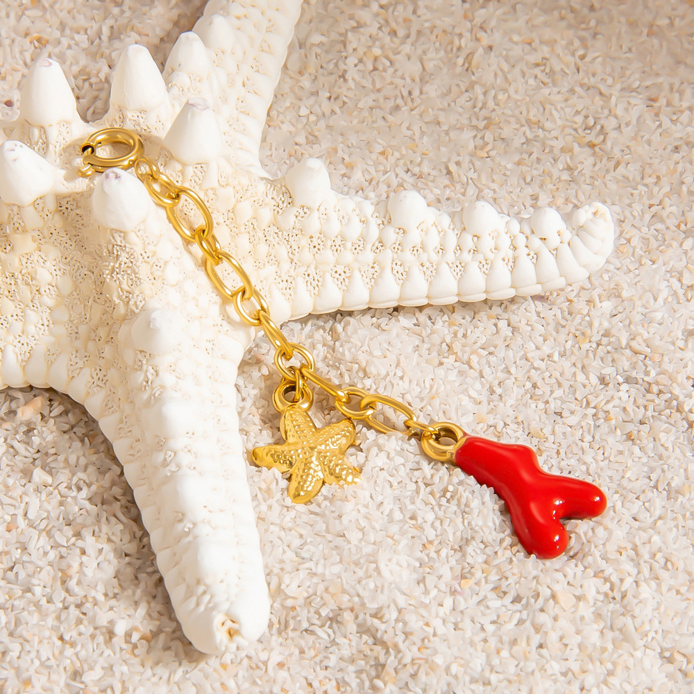 1 Piece 304 Stainless Steel PVD Coated Real Gold Plated Sun Scallop Starfish Polished Pendant Bikini Buckle DIY Ornament Accessories Charm Sleeper Hoop Earrings display picture 10