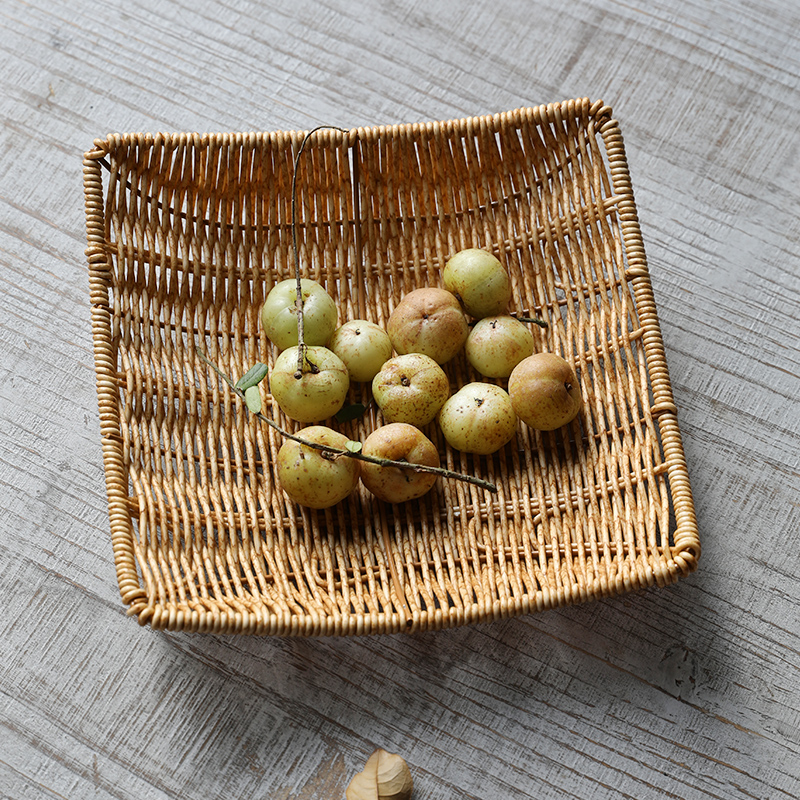 Kens Nórdico de frutas platos de comedor sala de estar mesa de té en el hogar canasta de bocadillos en línea ins canasta de bocadillos imitación de藤 nuevo