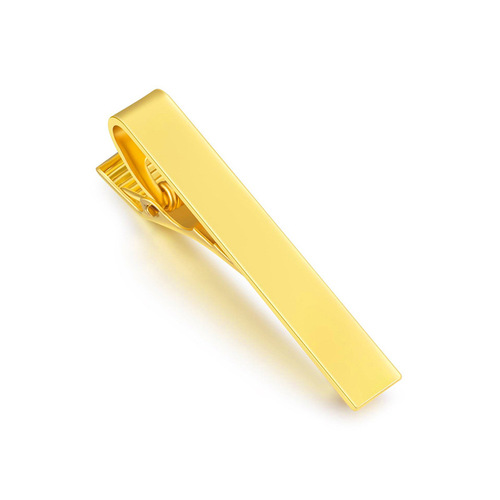 Short tie clip brass 4.3cm*0.6cm laser LOGO men's gold gun black DIY
