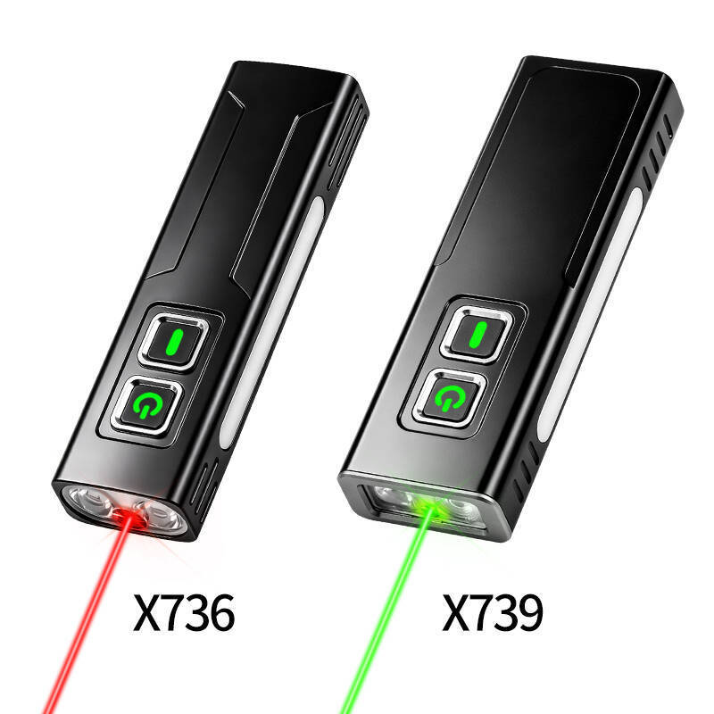 Cross-Border Edc Multifunctional Flashlight with Red/Green Laser and 365Nm Purple Light, Magnetic Work Light, Rgb Ambient Light
