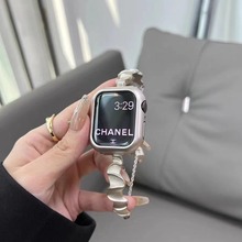 适用applewatch金属表带iwatch S7 8 螺旋波浪纹表带苹果手表带