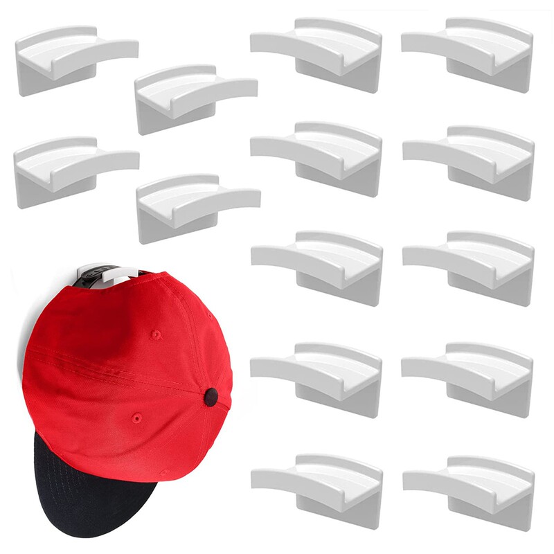 15 pieces of hat hook baseball cap hook hat hook sticky wall-mounted hat rack without drilling black and white