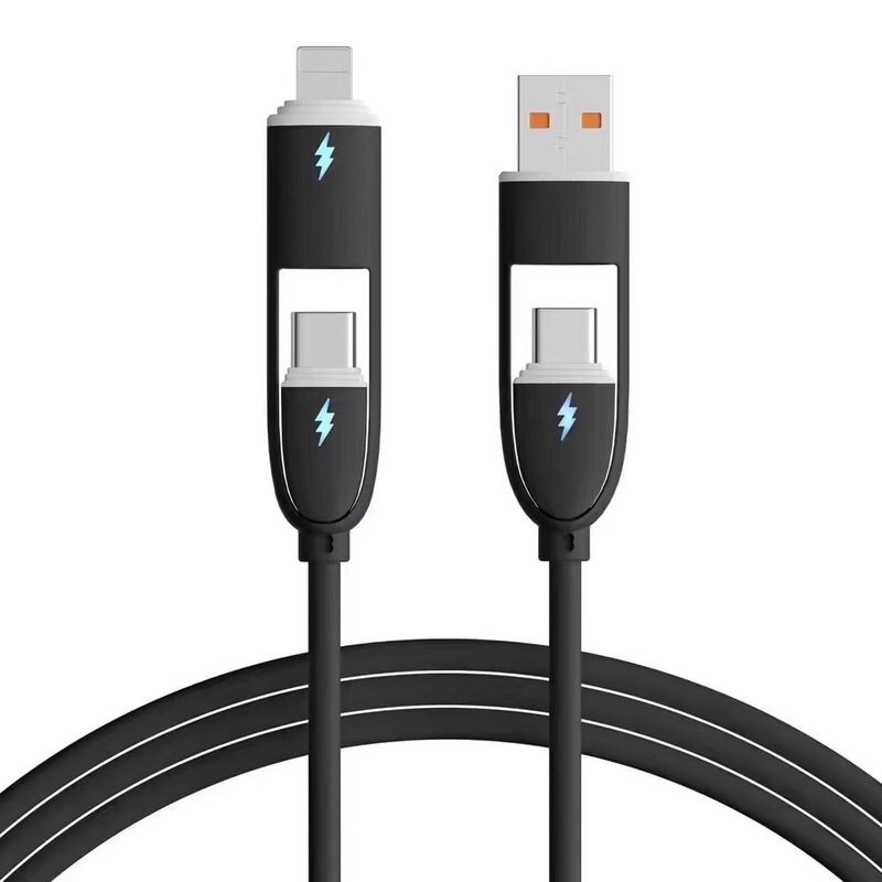 液体シリカゲル急速充電四合一データ線純色100Wはアップル15携帯電話充電線源工場を適用する|undefined
