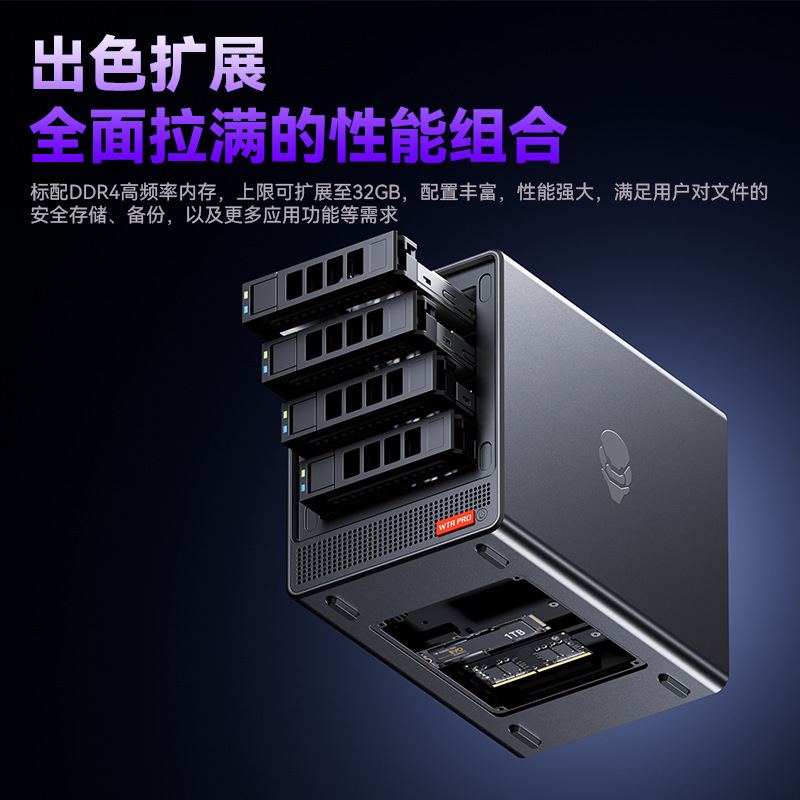 Tianbario WTR PRO mini computadora host N150/5825U cuatro bits de disco duro computadora NAS puerto de red dual