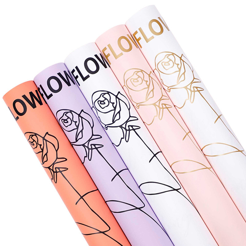 Flor fiesta fábrica de flores al por mayor rosa flor embalaje de papel florista ramo de flores regalo embalaje de papel florista suministros