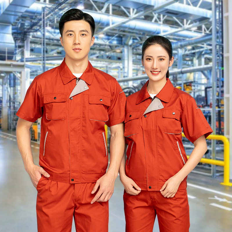 Trajes de trabajo de manga corta de verano para hombres delgados transpirables y resistentes al desgaste taller eléctrico de reparación de automóviles ropa de seguro laboral personalizada