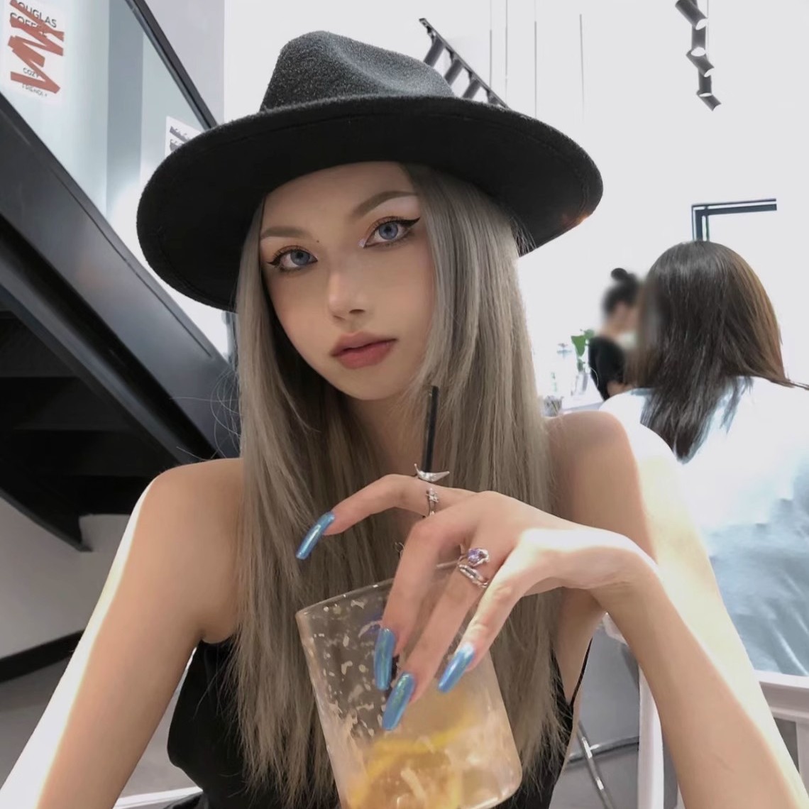 秋冬季毛呢大檐礼帽女英伦直边情侣帽时尚百搭帽子绅士帽爵士帽男