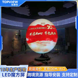 led魔方屏圆形屏LED镜子显示屏异形屏四面屏门头广告招牌引流屏