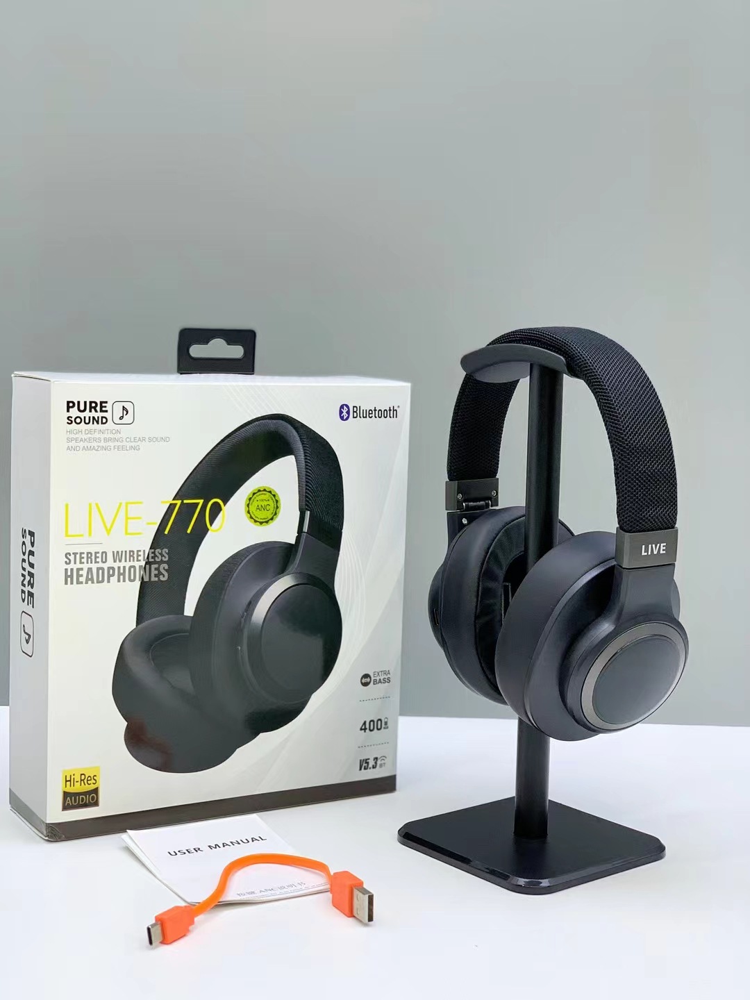 Nuevos productos de comercio electrónico LIVE770 auriculares ANC activamente redujo el ruido auriculares de juego auriculares Bluetooth auriculares al por mayor