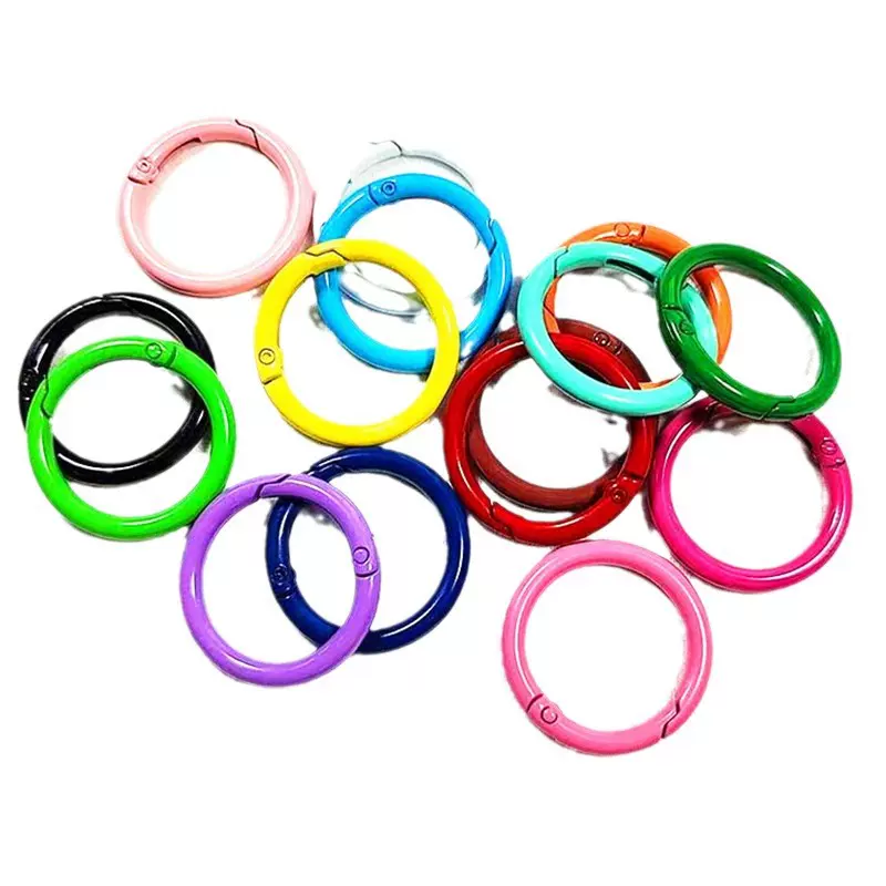 批发烤漆彩色弹簧圈 24mm锌合金圆环挂扣20mm开口快挂钥匙扣配件