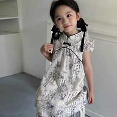 Women's Children's New Chinese Style Dress, Republic of China Style Qipao, 2024 New Arrival Little Girl Summer Hanfu Clothing