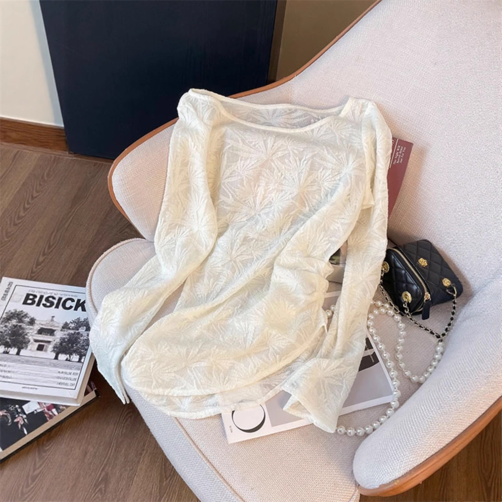 高级感复古国风长袖提花蕾丝衫女春秋款时尚洋气修身显瘦百搭上衣