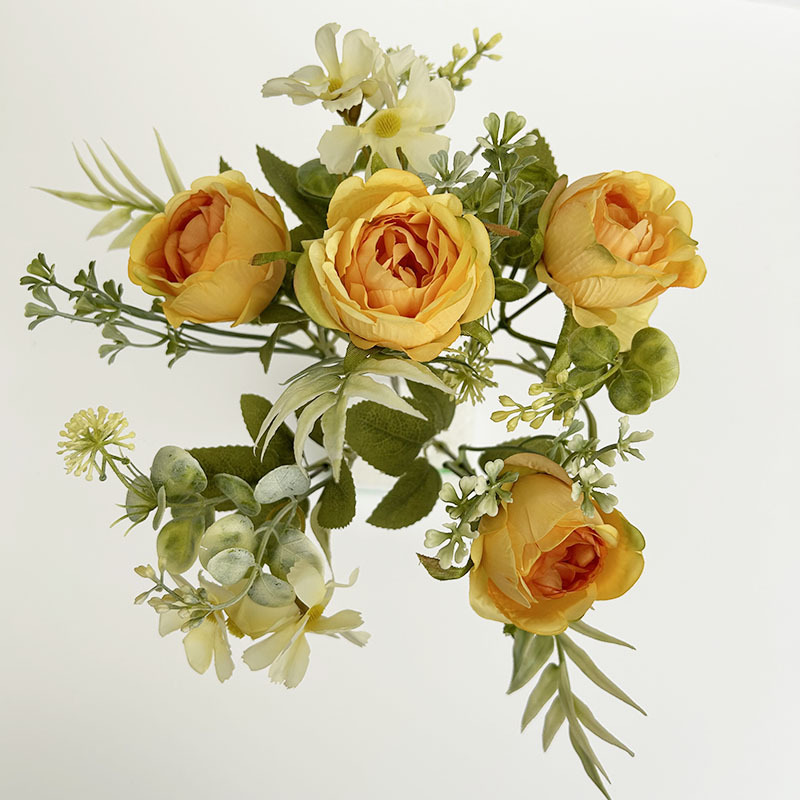 hand held artificial flowers peony buds artificial bouquets artificial green plants artificial flowers home plastic decorative ornaments_voghion.com