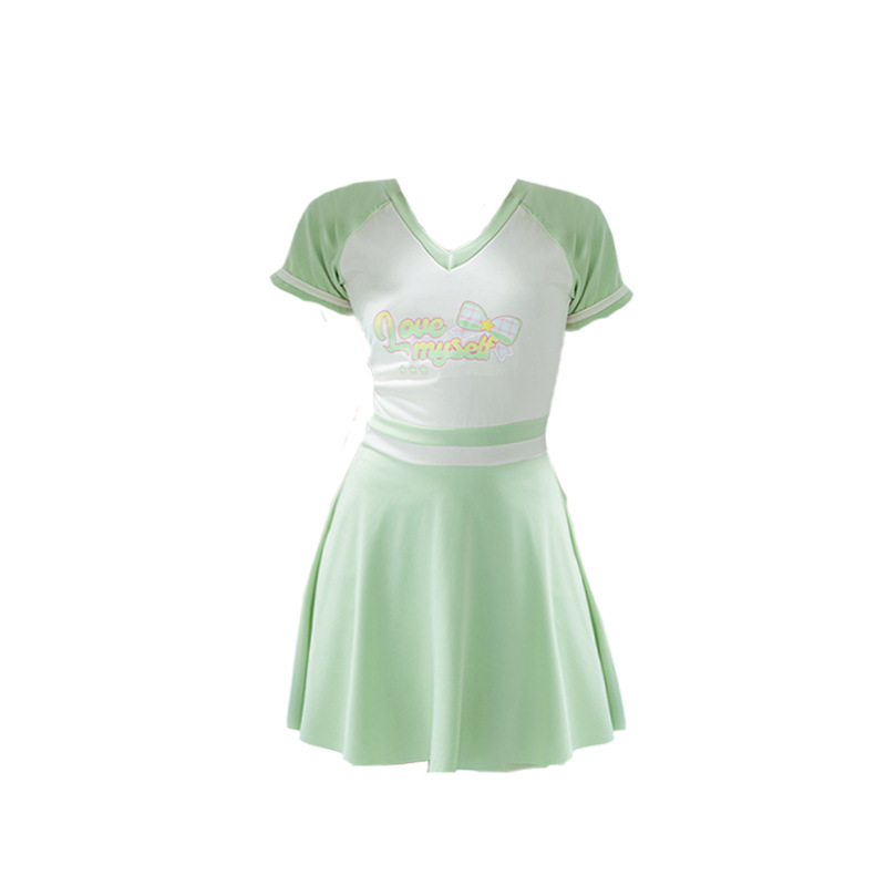 2025 nuevo traje de baño para niños, falda de una pieza deportiva a juego de colores para niñas de moda, traje de baño conservador con almohadilla para el pecho