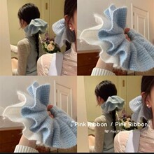 少女诗篇~韩系兔毛针织大肠发圈女温柔超大号头饰秋冬扎头发头绳