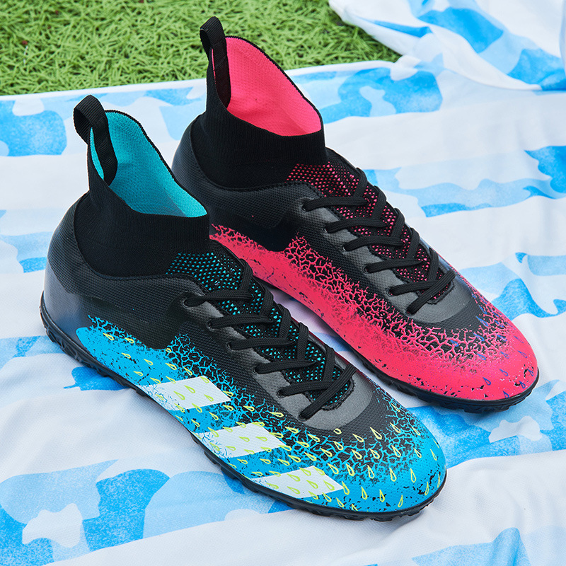 2022 transfronterizo más el tamaño Nuevo FGTF transpirable de los hombres de alta superior de uñas largas y cortas zapatos de fútbol zapatos de entrenamiento de hierba zapatos de fútbol