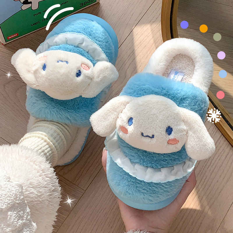 Sanliou invierno pareja zapatillas de algodón para mujeres cálidas en el hogar Kolomiga pelusa adorable bolsas EVA zapatos de algodón tacones