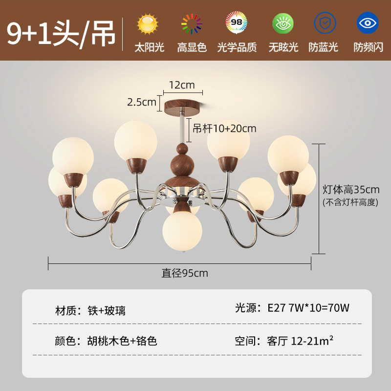 9 + 1 cabeza - Lámpara de candelabro - Dimmable tricolor - espectro completo