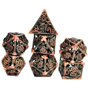 Hollow Dragon Dice Dnd Dungeons and Dragons Trpg Board Game Digital Dragon Hollow Dice Set 7 High-Quality Brass