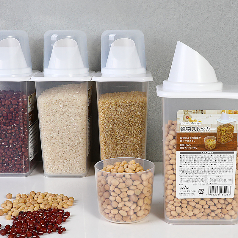 ECHO Japanese Food Storage Can Transparent Plastic Grain Mixed Beams Oatmeal Storage Sealed Can