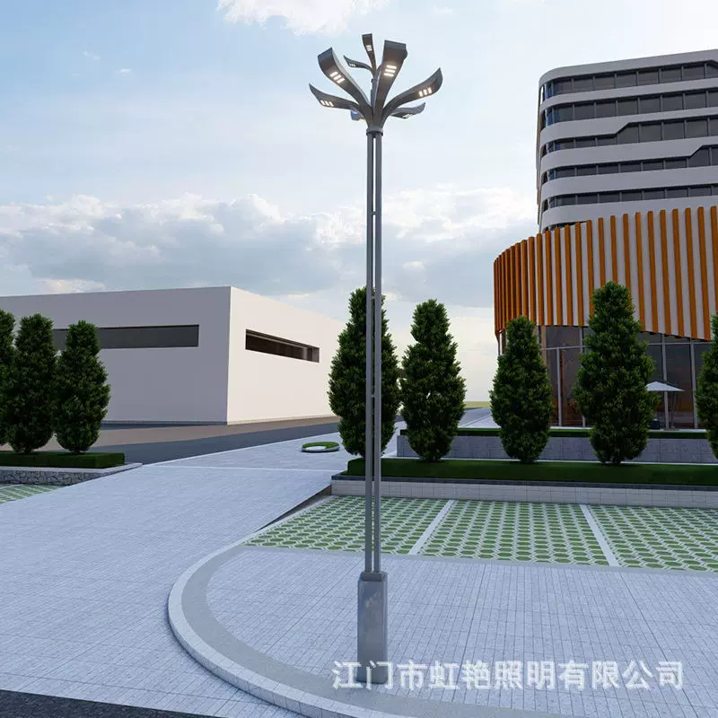 玉兰灯市政工程路灯景观高杆灯6米12米户外照明灯九火广场中华灯