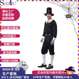 万圣节服饰服装 cosplay朝圣者套装装扮服 节日派对演出服表演服