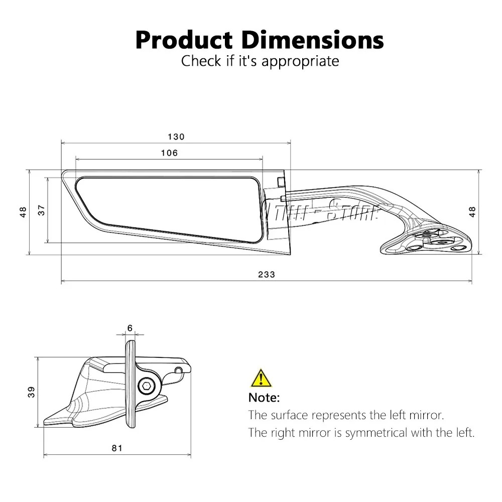 Yamaha Yzf R6 R7 Fixed Wing Rearview Mirror Motorcycle Accessories Modified Parts Cross-Border Exclusive in Stock