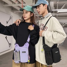 手机包原宿风斜挎包男轻便休闲多口袋通勤单肩包户外运动水壶包女