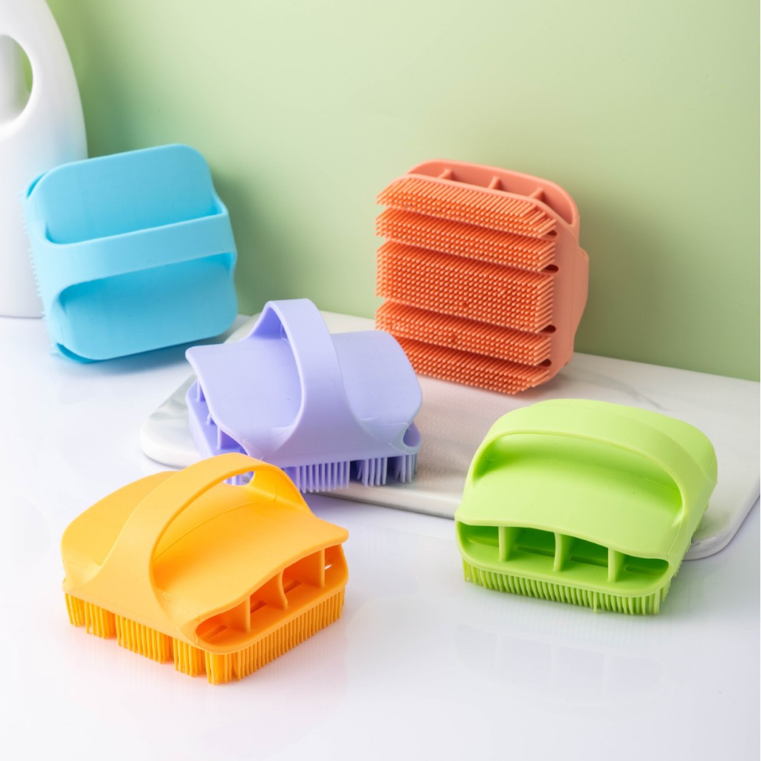 Cepillo de baño de silicona, cepillo de ducha de gel de silicona, cepillo de ducha de espalda, cepillo de limpieza de baño, cepillo de lavado de cabello de doble cara, masaje antiprurito