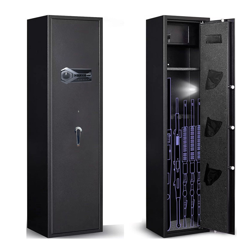 厂家新款批发方形指纹识别电子密码锁5支枪枪柜造型好看IKCQ0015