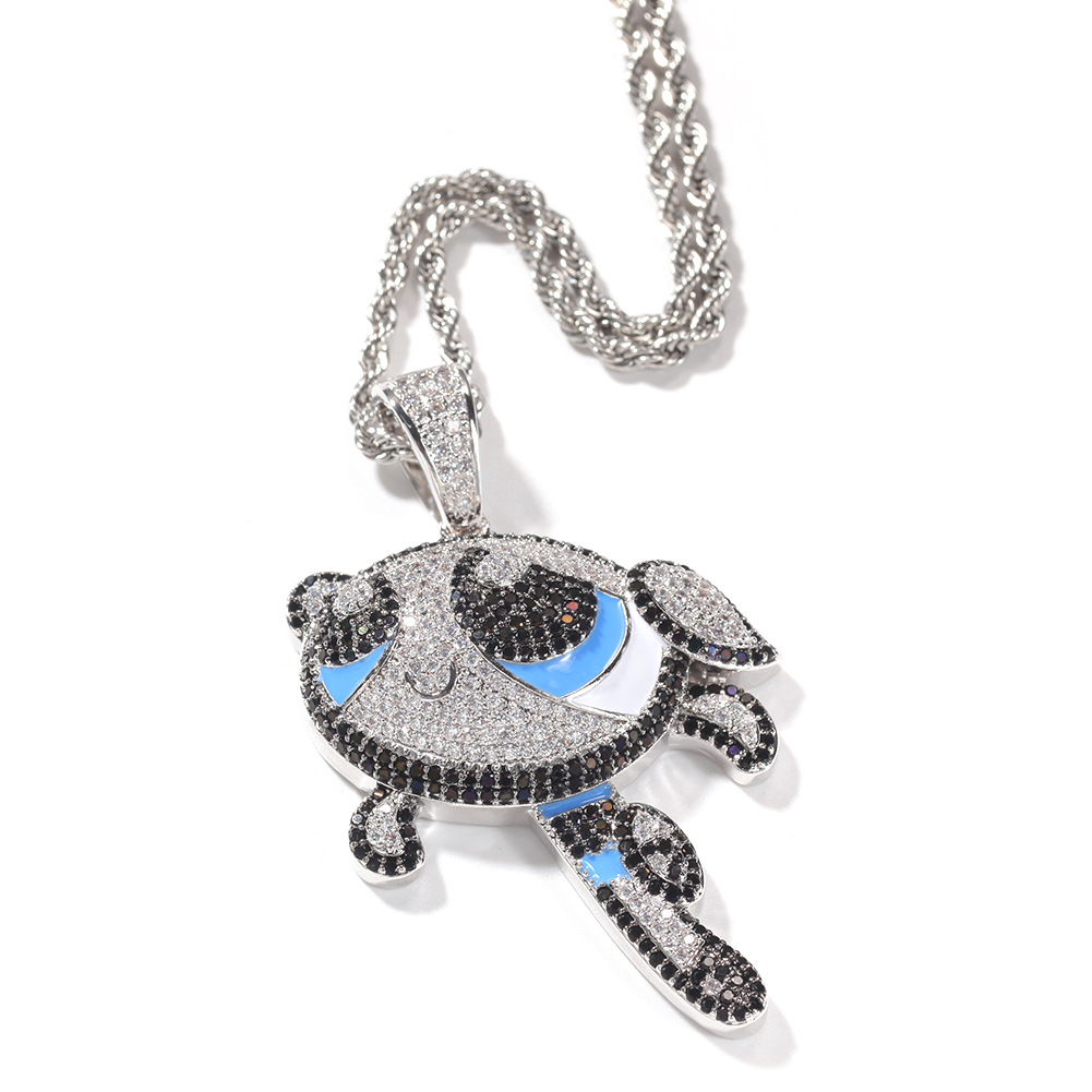 Silver blue bubble + 3mm 24inch twist chain
