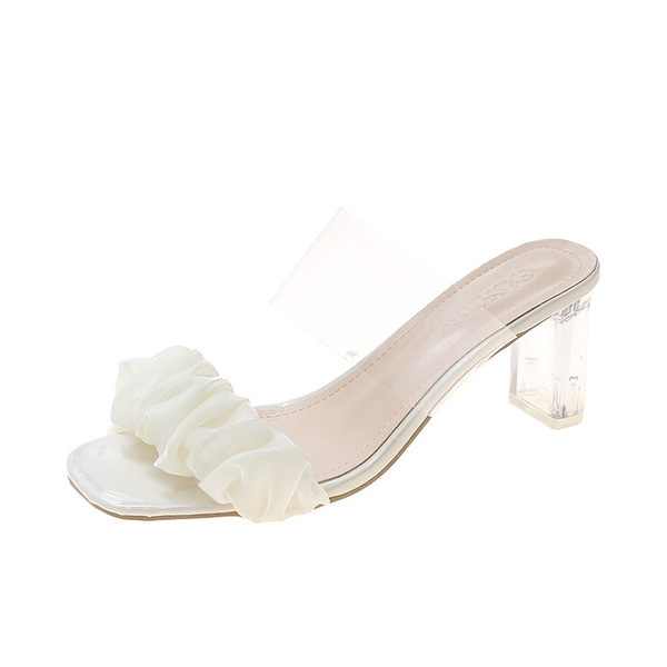 Romantic and delicate mule square toe