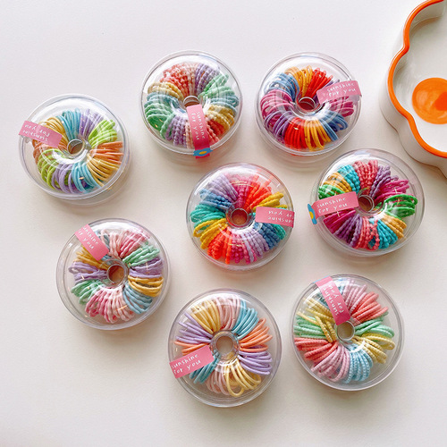 Candy-colored 60-pack children's thumb hair ties that do not hurt hair and tie hair rubber bands, Korean version of sweet baby hair ropes