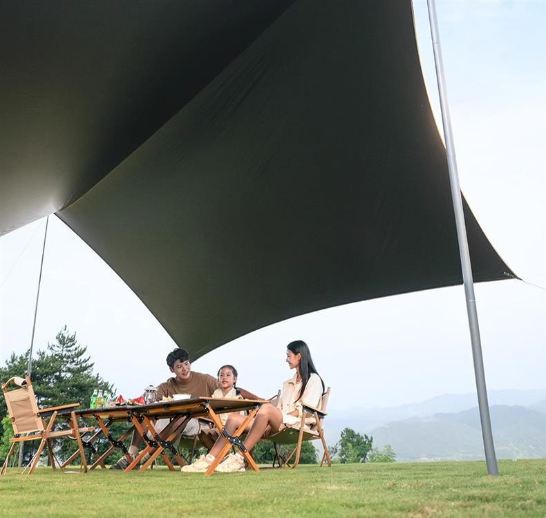 Primitive-Style Canopy Tent Outdoor Table and Chair Camping Black Glue Sunshade New Type Picnic Sun Protection Tarp