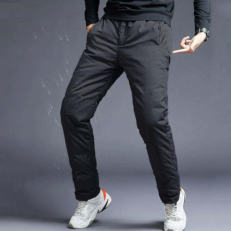 Новые пуховые брюки, женская верхняя одежда, утолщенная высокая талия, облегающие теплые двусторонние узкие пуховые брюки, женские большие размеры