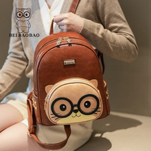 北包包源头工厂新款高颜值女生背包卡通猫咪时尚大容量双肩书包女