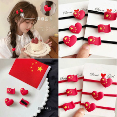 新しい五星紅旗の国旗のひもは国慶節の旅行の愛の頭を巻いて学生の女性のかわいい頭のひもの皮の筋を飾ります。