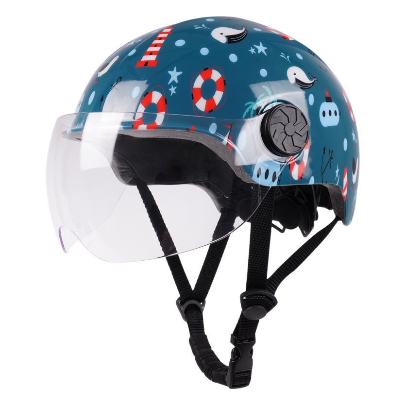 Casco de coche eléctrico para niños Casco de motocicleta de coche de batería para niños y niñas 3C certificado casco de seguridad de dibujos animados para bebés