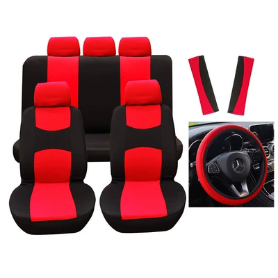 Ring Leather Steering Wheel — Universal seat cover - red-and-black-five-seats-square-guard-default-item