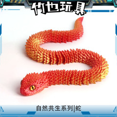 国境を越えて人気のある3dプリント蛇動物のアイデアかわいい関節が動くグラデーションがおもちゃのミニを飾ることができる