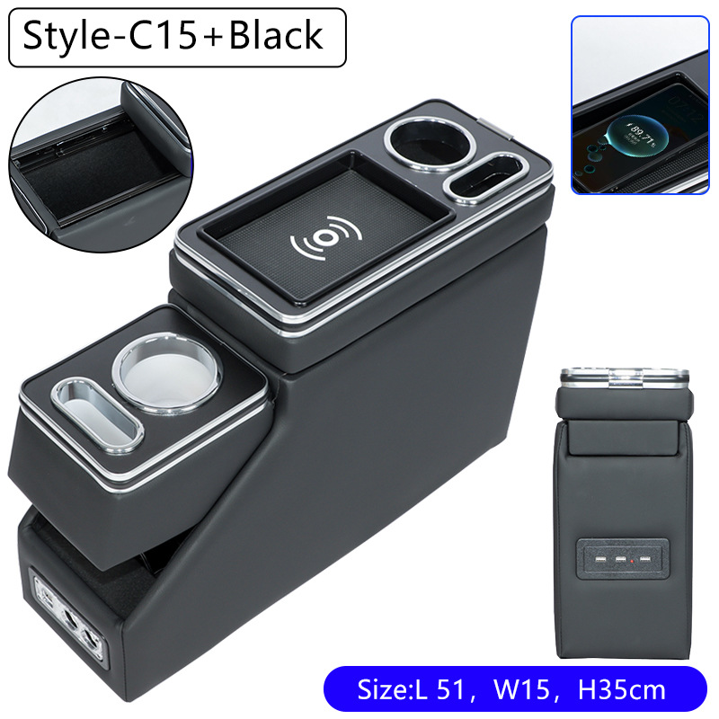 Honda Applicable Freed Honda Spade Stepwgn Porte Armrest Box Sienta Storage Estima (Armrest box) - classic-black