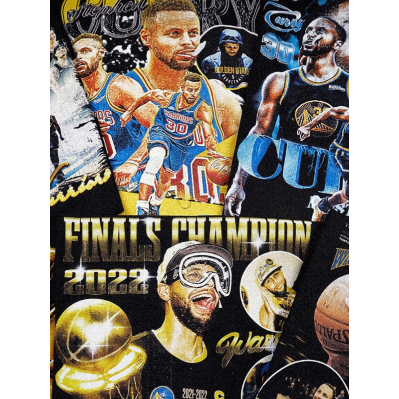 Verano nuevo Curry estilo americano impresión retro baloncesto camiseta de mangas cortas suelta pesada lavado con agua hacer viejos hombres y mujeres t