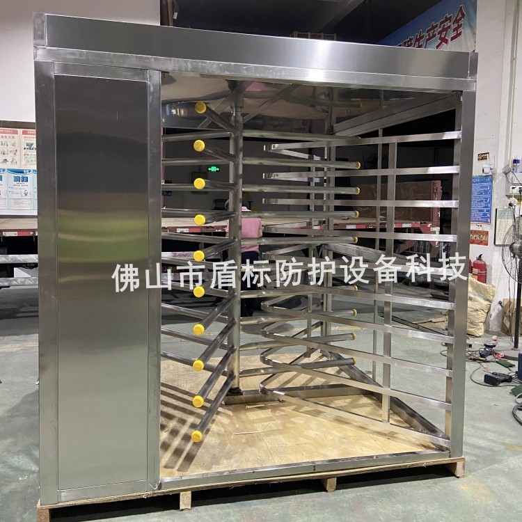 高铁站出口单向辊闸 不锈钢单向导流旋转栅栏门 车站单边通行道闸