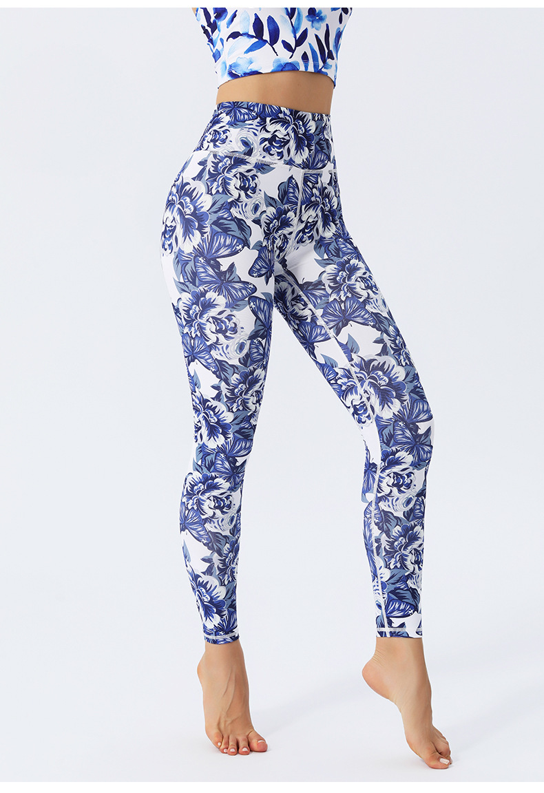 New Pants For Women High Waist Slim Fit Hip Lift Stretchy Fitness Leggings Cross-Border Colorful Printed Yoga Trousers_desvips.com