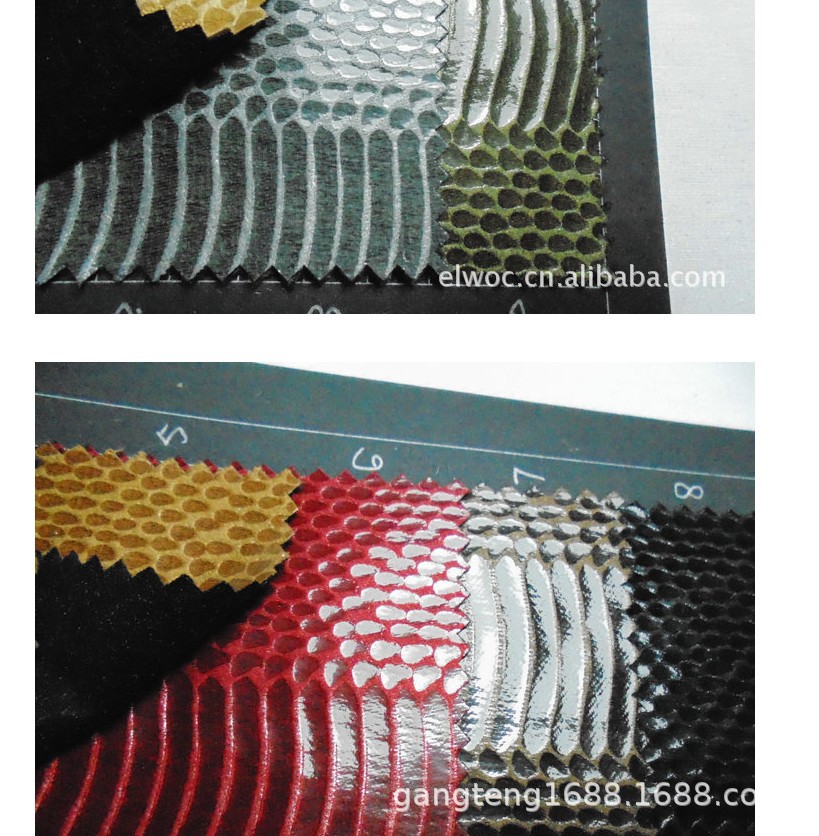 蛇腹蛇皮面料 超纤高光蛇纹鞋材 水晶箱包皮具皮革 长条 蛇皮5447