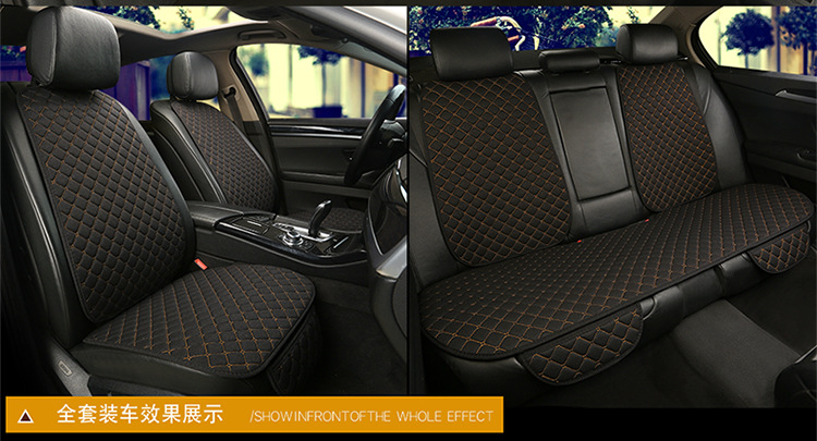 Car Seat Cushion Linen Car Seat Cushion Four-Season Universal Car Seat Cover Five-Seater Breathable Car Cushion Foreign Trade Hot Style