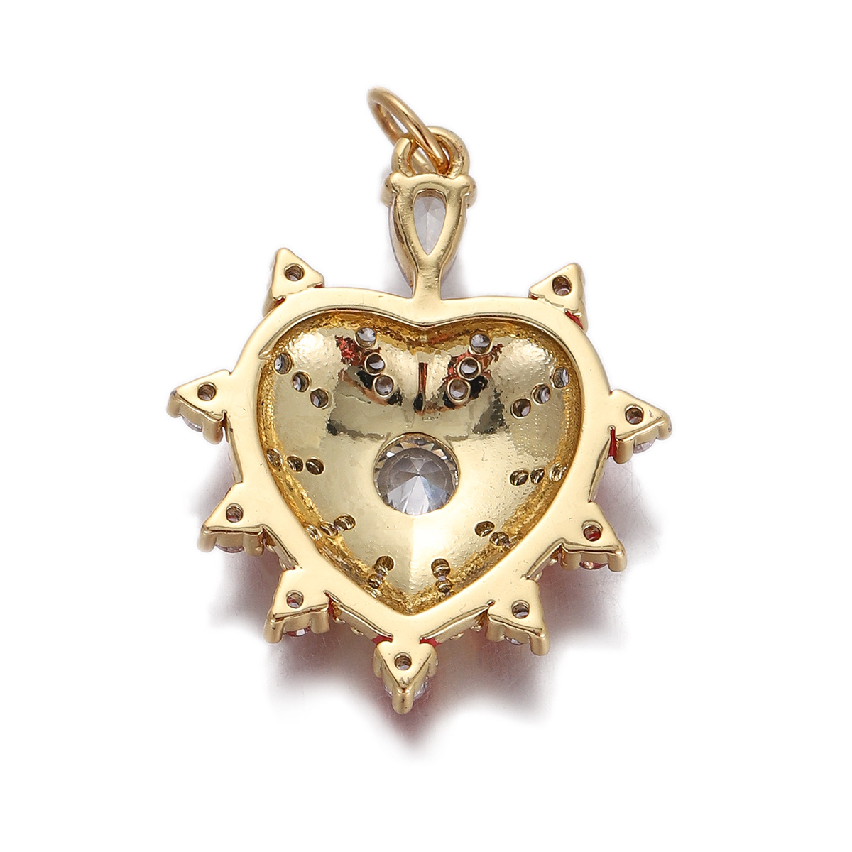 2g Weight Pendant Jewelry Making Type Gold Plated Plating Material Zircon Inlay Material 1 Piece Quantity Casual, Daily Occasion Copper Material Heart Shape Pattern Women's Gender Simple Style Style 1 Piece Copper Zircon Gold Plated Heart Shape Pendant 25