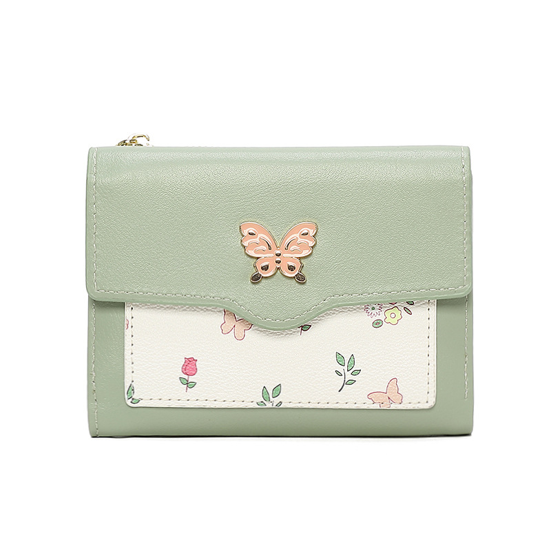 Nueva billetera de dama de alto nivel, impresión de mariposa transfronteriza multifuncional bolsa de tarjetas corta personalizada bolsa de cambio para mujeres